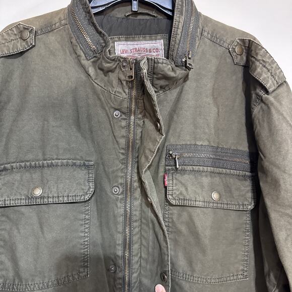 LEVI'S Mens Military Jacket Olive Green Size XXL NWT FLAWED - Picture 10 of 16